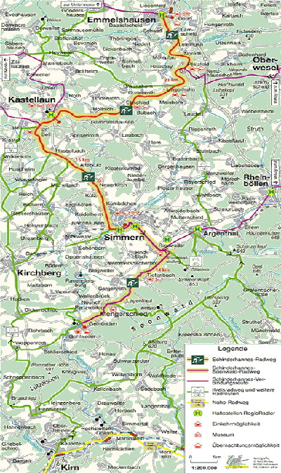 Karte des Schinderhannes-Radweges